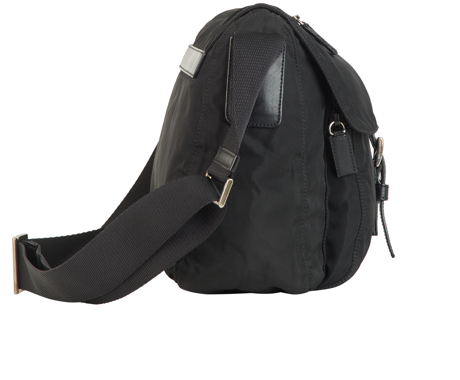 Tessuto Messenger, &pound;350, Handbags, Black, Nylon, Side view